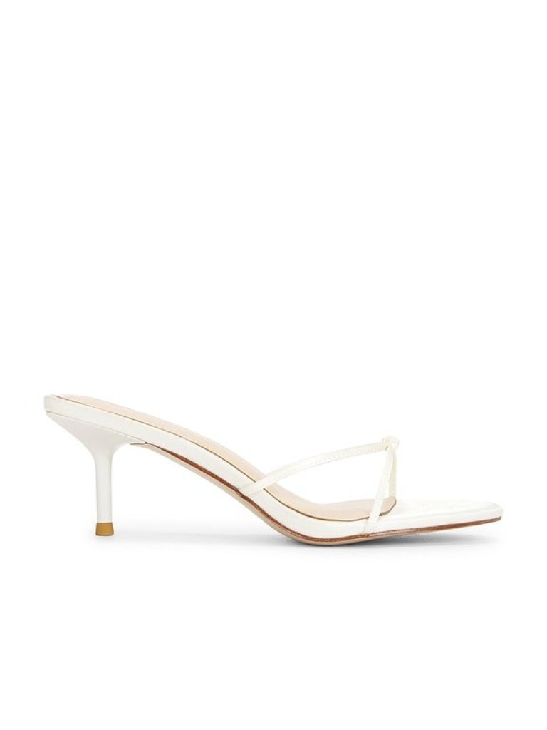 Femme La Maeve Slipper White Satin Heels